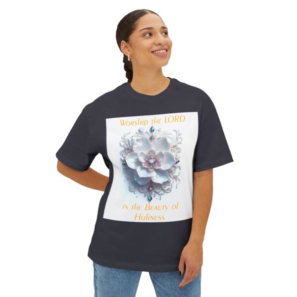 Our "Beauty of Holiness" Inspirational Christian Unisex Tee, Oversized Shirt, Boxy Top, Spiritual Tshirt, Gift for Christians - Image 23