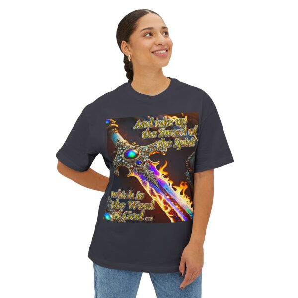 Our "Sword of the Spirit" Inspirational Bible Verse Christian Unisex Tee Religious Oversized Shirt, Boxy Top, Spiritual, Gift for Christians - Image 23