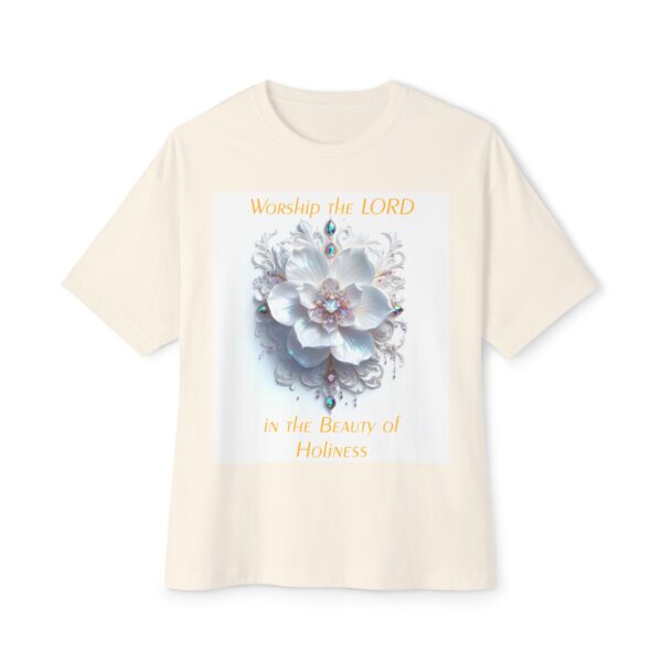 Our "Beauty of Holiness" Inspirational Christian Unisex Tee, Oversized Shirt, Boxy Top, Spiritual Tshirt, Gift for Christians - Image 13