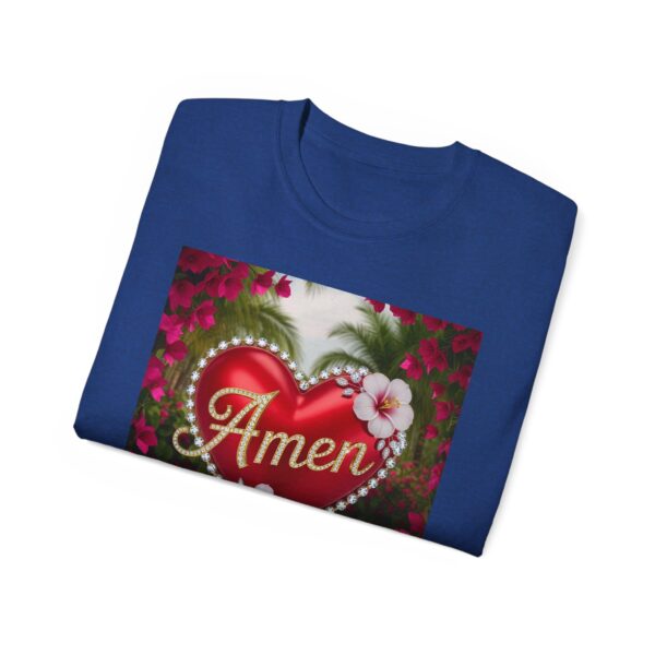 Our "Amen" Inspirational 'Solid Red Heart' Design Vintage Christian Faith Apparel Unisex Cotton T-Shirt, Thoughtful Quote, Philippians 4:8 - Image 41