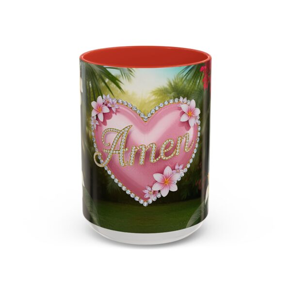 Our "Amen" Inspirational 'Solid Pink Heart' design Accent Coffee Mug, Perfect for Wedding Gifts, Love & Faith Decor, Philippians 4:8 - Image 29