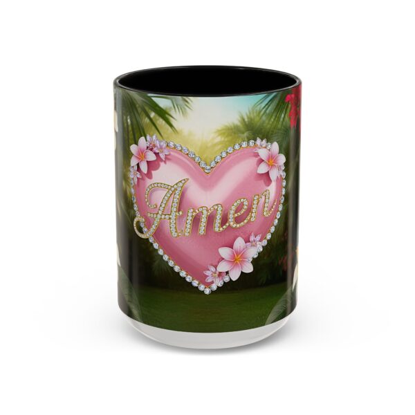 Our "Amen" Inspirational 'Solid Pink Heart' design Accent Coffee Mug, Perfect for Wedding Gifts, Love & Faith Decor, Philippians 4:8 - Image 17