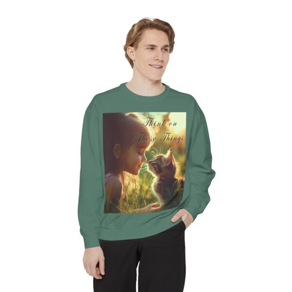 Sweatshirt Unisex Inspirational 'Kitten Kisses' "Think on these things". Christian Apparel, Faith-Based Comfort, Jumper, Gift for Believers - Image 20