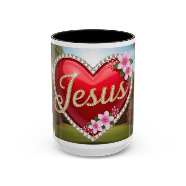 Our "Jesus" Garden solid red heart design Accent Coffee Mug, Perfect for Wedding Gifts, Love Confessions, Inspirational Floral Decor - Image 17