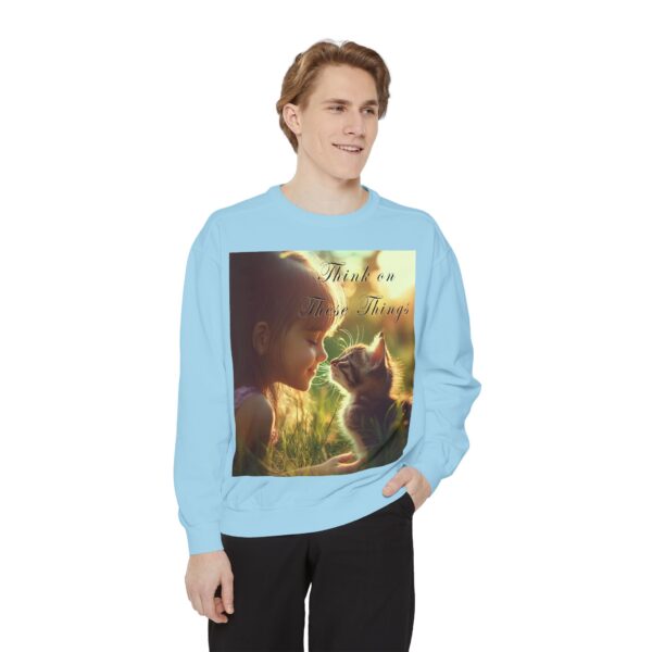 Sweatshirt Unisex Inspirational 'Kitten Kisses' "Think on these things". Christian Apparel, Faith-Based Comfort, Jumper, Gift for Believers - Image 36