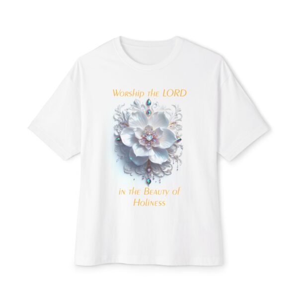 Our "Beauty of Holiness" Inspirational Christian Unisex Tee, Oversized Shirt, Boxy Top, Spiritual Tshirt, Gift for Christians