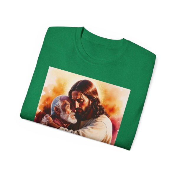 Our "God is Love" series with Jesus hugging PAPA! Inspirational Christian Unisex Cotton T-Shirt, Faith Spiritual Apparel, Love Gift - Image 33