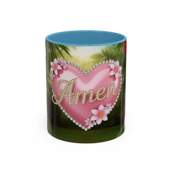 Our "Amen" Inspirational 'Solid Pink Heart' design Accent Coffee Mug, Perfect for Wedding Gifts, Love & Faith Decor, Philippians 4:8 - Image 33