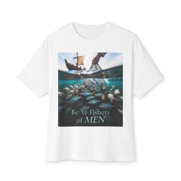 Biblical Unisex Tee, "Fishers of Men" Israel, Sea of Galilee, Inspirational, Christian Tshirt, Religious Oversized Shirt, Boxy Top - Image 5