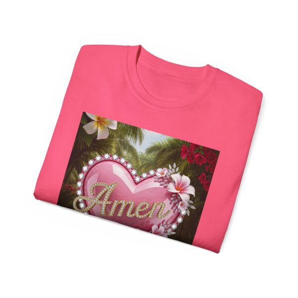 Our "Amen" Inspirational 'Solid Pink Heart' Design Vintage Christian Faith Apparel Unisex Cotton T-Shirt, Thoughtful Quote, Philippians 4:8 - Image 57