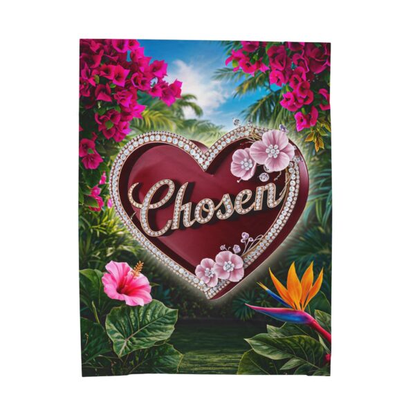 Our Beautiful "Chosen" 'Solid Red Heart' Inspirational Velveteen Plush Throw Blanket A Cozy Gift for Anniversary, Wedding Faith Home Decor Bedding - Image 2