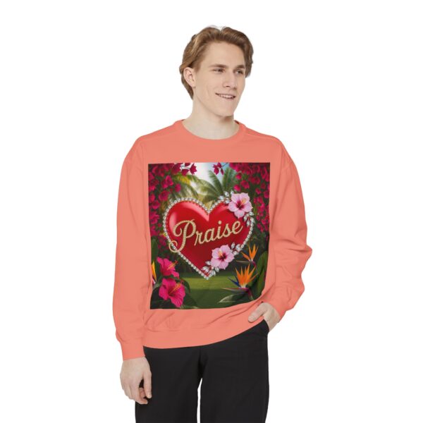 Sweatshirt Unisex Inspirational-Our "Praise" 'Solid Red Heart' design! Christian Virtues Uplifting Faith-Based Apparel Gospel Comfort - Image 7