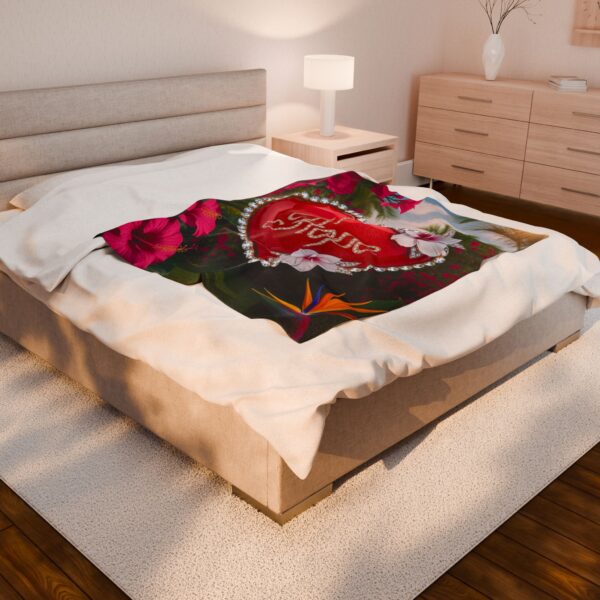 Our Beautiful "HOPE" Inspirational 'Solid RED Heart' Design Velveteen Plush Throw Blanket, Cozy Gift for Anniversary, Home Decor Bedding - Image 8