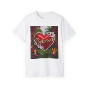 Our "Beloved" Inspirational 'Solid Red Heart' Design Vintage Christian Faith Apparel Unisex Cotton T-Shirt Thoughtful Quote, Philippians 4:8