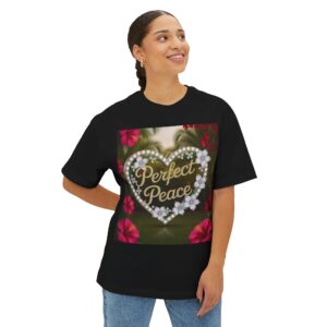 Our "PERFECT PEACE" Biblical 'Garden' Unisex Tee Inspirational Christian Tshirt for Men and Women, Oversized Shirt, Boxy Top Tee Shirt