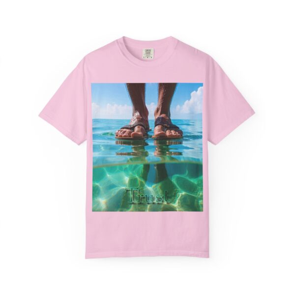 Garment-Dyed Unisex T-Shirt, Walk on Water "Trust" Graphic Design Tee, Summer Casual Wear, Beach Day Outfit, Ocean Lover Gift, Relaxed Style - Image 45