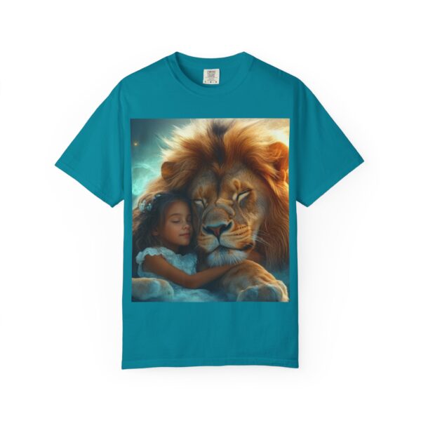 Garment-Dyed Unisex T-Shirt, "Lucy and Lion" Graphic Design Tee, Summer Casual Wear, Relaxed Style - Image 25