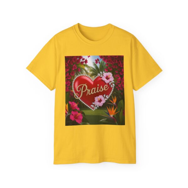 Our "Praise" Inspirational 'Solid Red Heart Design Vintage Christian Faith Apparel Unisex Cotton T-Shirt Thoughtful Quote Philippians 4:8 - Image 23