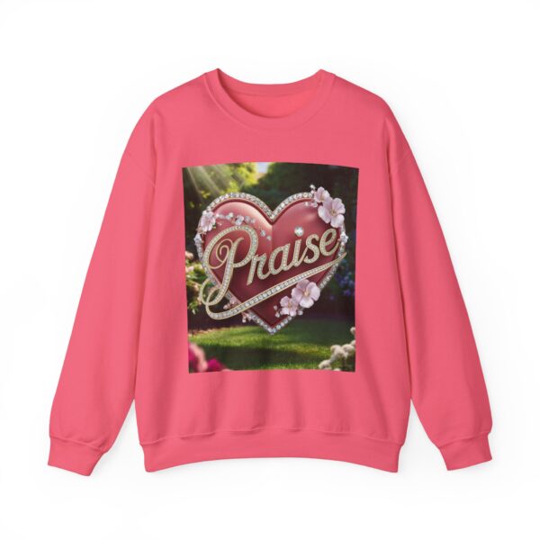 Crewneck Sweatshirt-with our "Praise" 'Solid Red heart' design. Vintage Inspired Faith Apparel, Gospel Fashion Unisex Heavy - Image 22