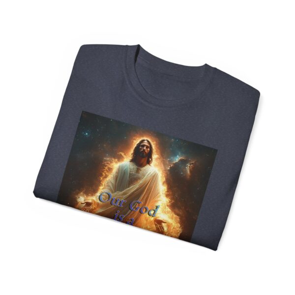 Our majestic "Our God is a Consuming Fire" Inspirational Christian Unisex Cotton T-Shirt, Faith Spiritual Apparel, Gift for Christians - Image 44