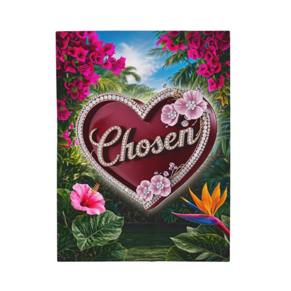 Our Beautiful "Chosen" 'Solid Red Heart' Inspirational Velveteen Plush Throw Blanket A Cozy Gift for Anniversary, Wedding Faith Home Decor Bedding - Image 9