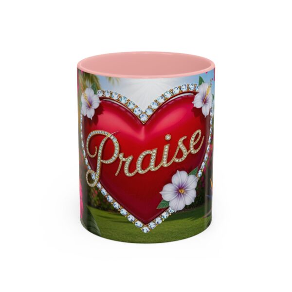 Our "Praise" 'Solid Red Heart' Inspirational Design Accent Coffee Mug, Perfect for Wedding Gifts, Love & Faith Decor, Philippians 4:8 - Image 9