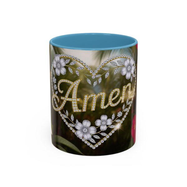Our "Amen" Inspirational 'Diamond Ring Heart' Design Accent Coffee Mug, Perfect for Wedding Gifts, Love & Faith Decor, Philippians 4:8 - Image 33