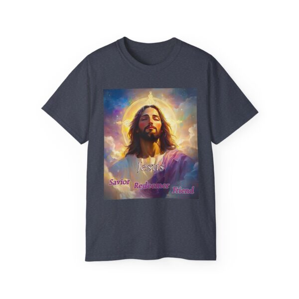 Our "Jesus! Savior Redeemer Friend" Inspirational Christian Unisex Cotton T-Shirt, Faith Spiritual Apparel, Gift for Christians - Image 45