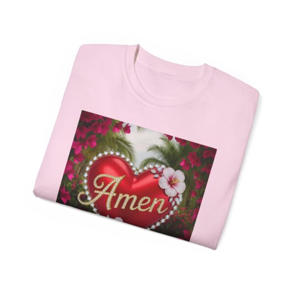 Our "Amen" Inspirational 'Solid Red Heart' Design Vintage Christian Faith Apparel Unisex Cotton T-Shirt, Thoughtful Quote, Philippians 4:8 - Image 53