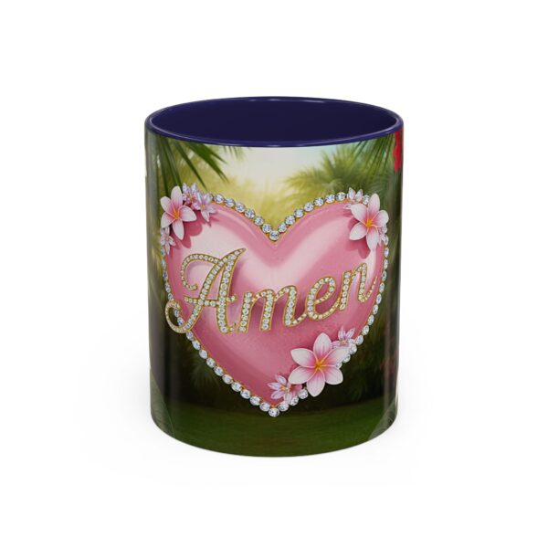 Our "Amen" Inspirational 'Solid Pink Heart' design Accent Coffee Mug, Perfect for Wedding Gifts, Love & Faith Decor, Philippians 4:8 - Image 5