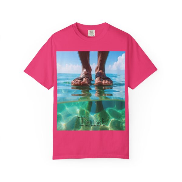 Garment-Dyed Unisex T-Shirt, Walk on Water "Trust" Graphic Design Tee, Summer Casual Wear, Beach Day Outfit, Ocean Lover Gift, Relaxed Style - Image 49