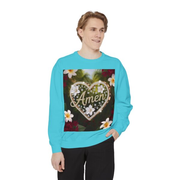 Our Unisex Inspirational Sweatshirt with our "Amen" 'Diamond Ring Heart' design! Philippians 4:8 Comfort, Jumper, Gift Faith Gospel Apparel - Image 31