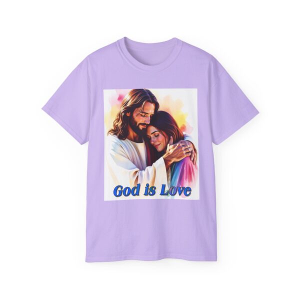 Our "God is Love" series with Jesus hugging a YOUNG LADY, Inspirational Christian Unisex Cotton T-Shirt, Faith Spiritual Apparel, Love Gift - Image 46