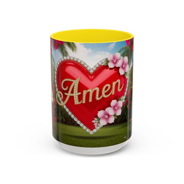 Our "Amen" Inspirational 'Solid Red Heart' Design Accent Coffee Mug, Perfect for Wedding Gifts, Love & Faith Decor, Philippians 4:8 - Image 61