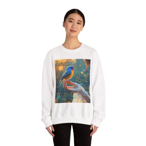 Crewneck Lightweight Sweatshirt with our 'Song Bird' "Sing a New Song" design-Vintage Christian Inspirational Faith Apparel Gospel Sweatshirt Unisex - Image 6