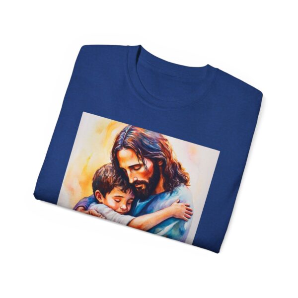 Our "God is Love" series with Jesus hugging a LITTLE BOY Inspirational Christian Unisex Cotton T-Shirt, Faith Spiritual Apparel, Love Gift - Image 40