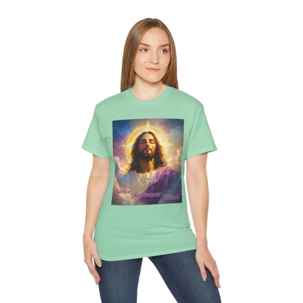 Our "Jesus! Savior Redeemer Friend" Inspirational Christian Unisex Cotton T-Shirt, Faith Spiritual Apparel, Gift for Christians - Image 6
