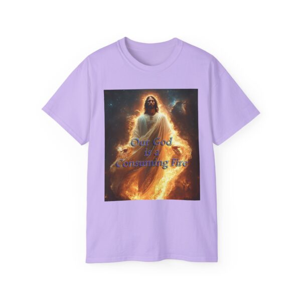 Our majestic "Our God is a Consuming Fire" Inspirational Christian Unisex Cotton T-Shirt, Faith Spiritual Apparel, Gift for Christians - Image 45