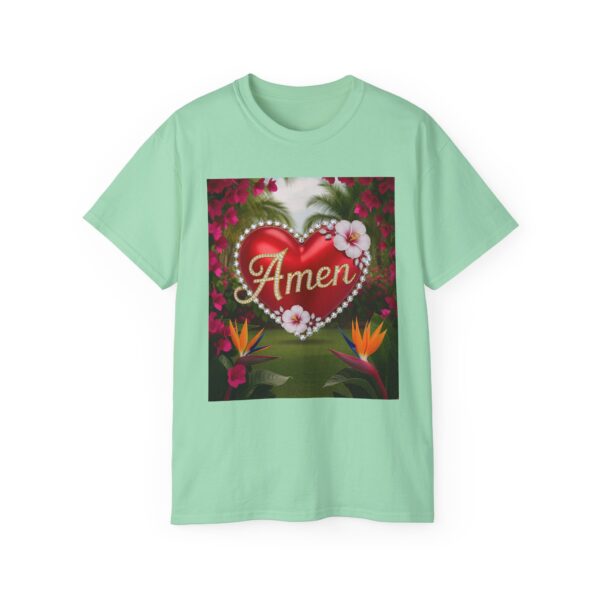 Our "Amen" Inspirational 'Solid Red Heart' Design Vintage Christian Faith Apparel Unisex Cotton T-Shirt, Thoughtful Quote, Philippians 4:8 - Image 26