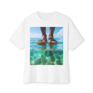 Christian Unisex Tee, Oversized T-Shirt for Men and Women, with "Trust" design Inspirational Faith Apparel, Walk on Water Design