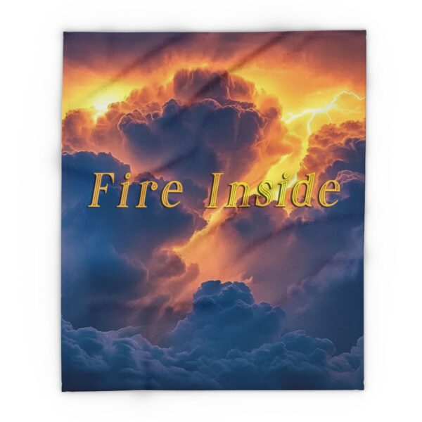Our "Fire Inside" 'storm lights' Arctic Fleece Blanket, Cozy Throw for Warmth, Home Decor, Gift for Her, Unique Cozy Gift, Inspirational Blanket - Image 9