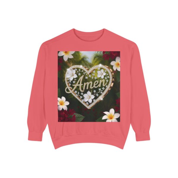 Our Unisex Inspirational Sweatshirt with our "Amen" 'Diamond Ring Heart' design! Philippians 4:8 Comfort, Jumper, Gift Faith Gospel Apparel - Image 57