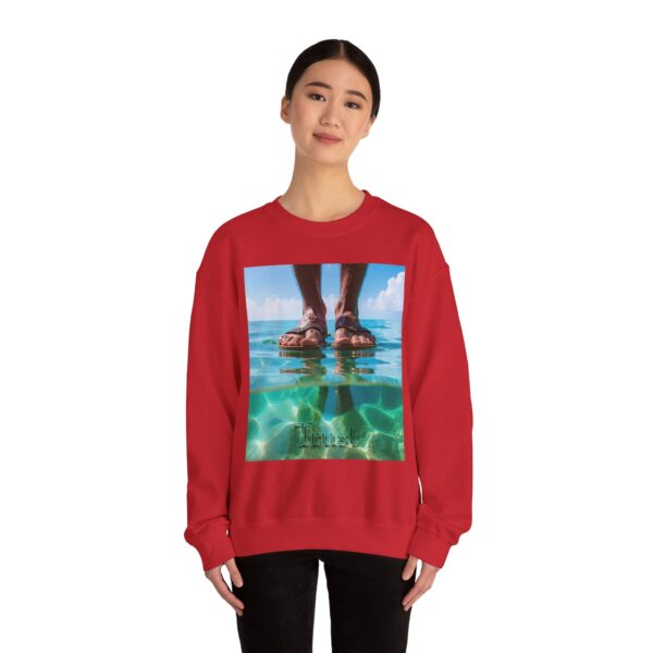 Crewneck Sweatshirt with our "Trust" 'Walk on water' Inspirational Design. Vintage Christian Apparel, Gospel Sweatshirt, Faith Fashion Sweatshirt, Unisex Heavy - Image 24