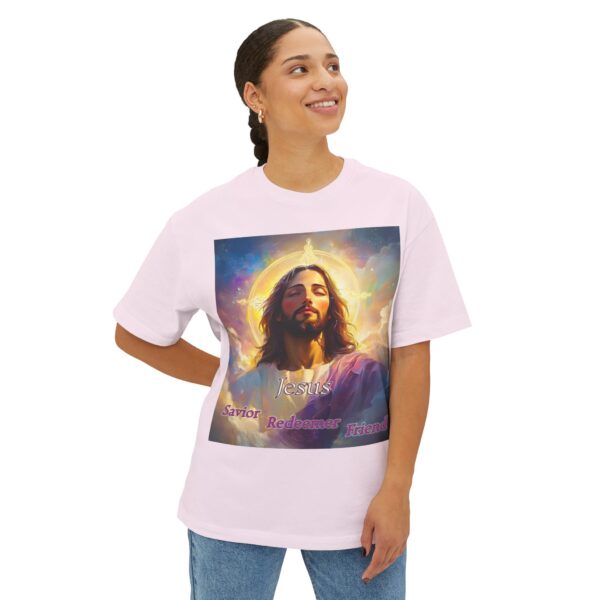 Jesus! Savior Redeemer Friend, Inspirational Christian Unisex Tee, Oversized Shirt, Boxy Top, Spiritual Tshirt, Gift for Christians - Image 11