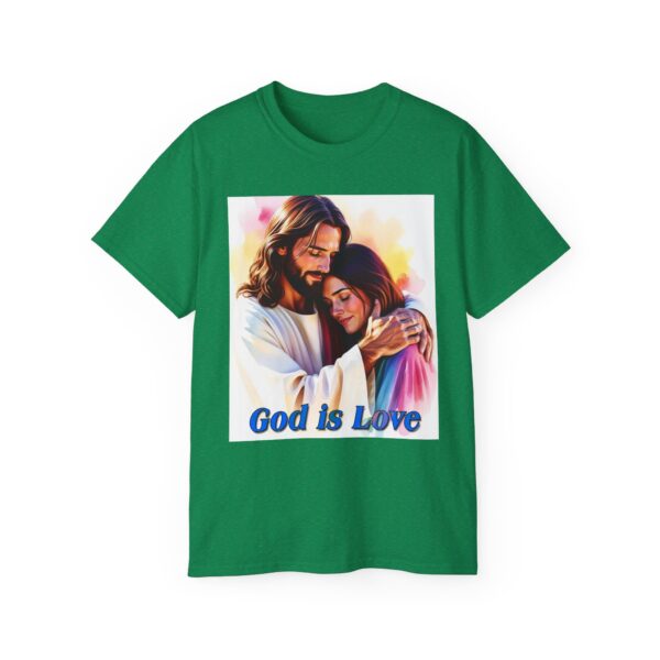 Our "God is Love" series with Jesus hugging a YOUNG LADY, Inspirational Christian Unisex Cotton T-Shirt, Faith Spiritual Apparel, Love Gift - Image 30