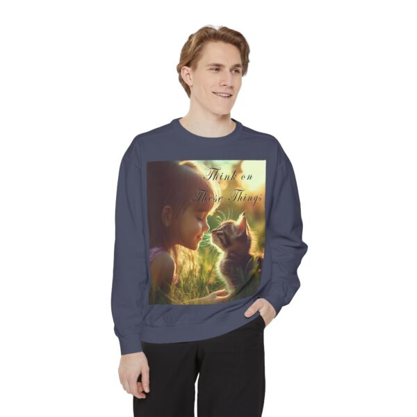 Sweatshirt Unisex Inspirational 'Kitten Kisses' "Think on these things". Christian Apparel, Faith-Based Comfort, Jumper, Gift for Believers - Image 48