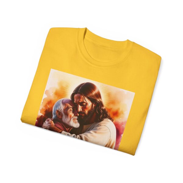 Our "God is Love" series with Jesus hugging PAPA! Inspirational Christian Unisex Cotton T-Shirt, Faith Spiritual Apparel, Love Gift - Image 25