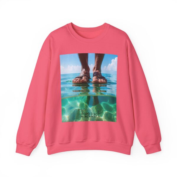 Crewneck Sweatshirt with our "Trust" 'Walk on water' Inspirational Design. Vintage Christian Apparel, Gospel Sweatshirt, Faith Fashion Sweatshirt, Unisex Heavy - Image 21