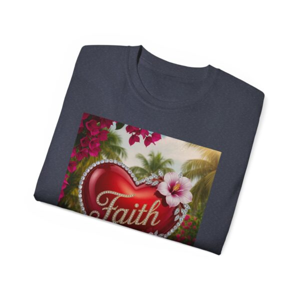 Our "Faith" Inspirational 'Solid Red Heart' Design Vintage Christian Faith Apparel Unisex Cotton T-Shirt, Thoughtful Quote, Philippians 4:8 - Image 45