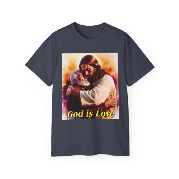 Our "God is Love" series with Jesus hugging PAPA! Inspirational Christian Unisex Cotton T-Shirt, Faith Spiritual Apparel, Love Gift - Image 42